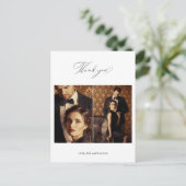 EleganBlack Vielen Dank, dass Sie Script Foto Hoch Postkarte (Stehend Vorderseite)