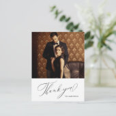 EleganBlack Vielen Dank, dass Sie Script Foto Hoch Postkarte (Stehend Vorderseite)