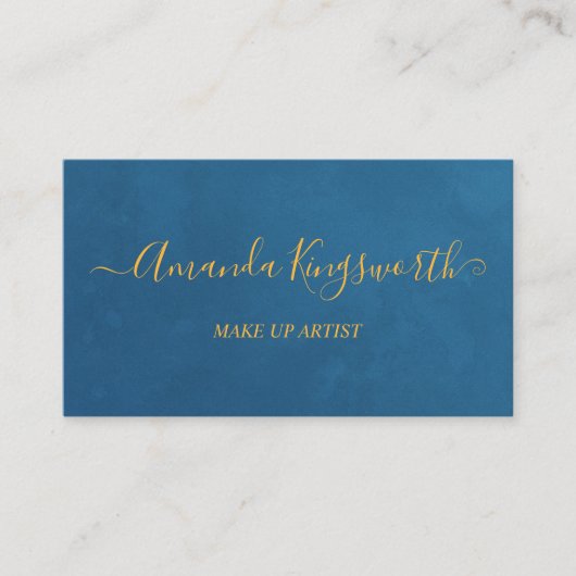 Eleganblau mit Goldschrift beruflich Visitenkarte (Vorderseite)