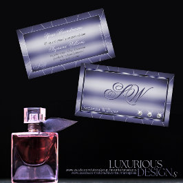Eleganblau mit Sparkle Diamonds und Monogram Visitenkarte