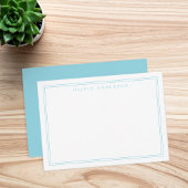 EleganBlue Two Border Minimalistisch Monogram Name Mitteilungskarte