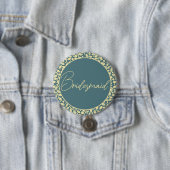 EleganBlue und Cream Leaf Bridesmaid Button (Beispiel)