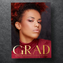 EleganBold Classy Grad Foto Announcement Card