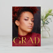 EleganBold Classy Grad Foto Announcement Card Folieneinladung (Stehend vorne)