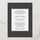 EleganBold Classy Grad Foto Announcement Card Folieneinladung (Rückseite)