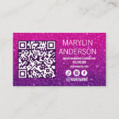EleganBold Glitzer Ombre Lash Tech QR Code Visitenkarte (Rückseite)
