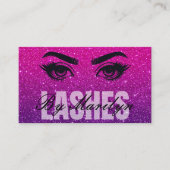 EleganBold Glitzer Ombre Lash Tech QR Code Visitenkarte (Vorderseite)