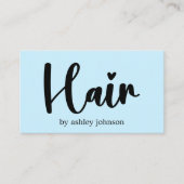 EleganBold Light Blue Hair Salon Visitenkarte (Vorderseite)