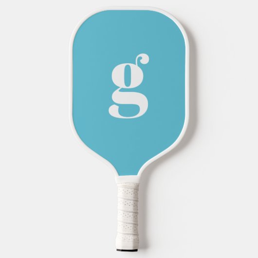 EleganBold Mit Monogramm Initial Medium Turquoise Pickleball Schläger (Rückseite)
