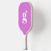 EleganBold Mit Monogramm Initial Orchid Lila Pickleball Schläger (Links)