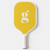 EleganBold Mit Monogramm Initial Toskana Gelb Pickleball Schläger (Rückseite)