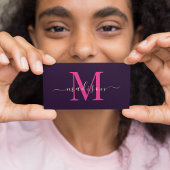 EleganBold Monogram Pink Typografy Feminine Visitenkarte