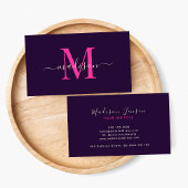 EleganBold Monogram Pink Typografy Feminine Visitenkarte