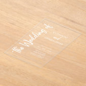 EleganBold White Script Wedding Clear Acryleinladungen (Ablage )