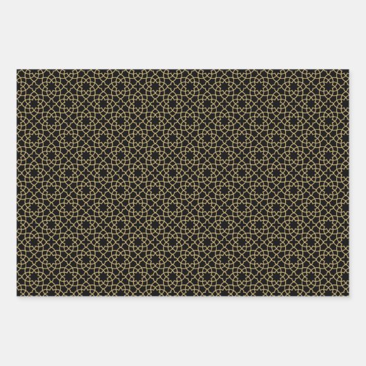 Eleganbraun Blau Schwarzes geometrisches islamisch Geschenkpapier Set (Vorderseite 2)
