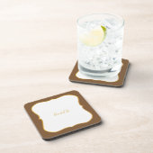 Eleganbraun Golden White Getränkeuntersetzer (Rechte Seite)