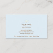 Eleganbraun, hellblau und weiß visitenkarte (Rückseite)