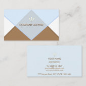 Eleganbraun, hellblau und weiß visitenkarte (Vorne/Hinten)