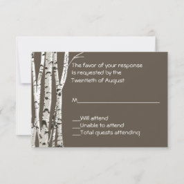 Eleganbraun mit Birch Trees Wedding RSVP Card