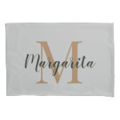 Eleganbraun Monogram Black Script Kissenbezug (Vorderseite)