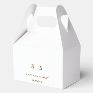 Eleganbraun Monogramm-Gastgeschenk Hochzeit Geschenkschachtel