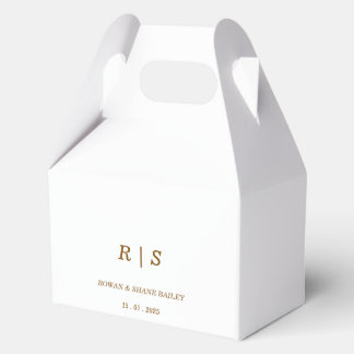 Eleganbraun Monogramm-Gastgeschenk Hochzeit Geschenkschachtel