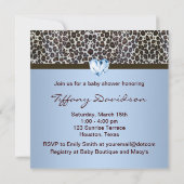 Eleganbraun und Blue Leopard Baby Dusche Einladung (Rückseite)