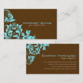 Eleganbraun und Vintag blauer Damaskus Visitenkarte (Vorne/Hinten)