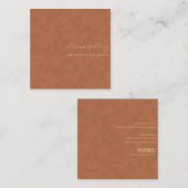 Eleganbraun Wildlederleder Textur Beruflich Quadratische Visitenkarte (Vorne/Hinten)