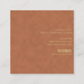 Eleganbraun Wildlederleder Textur Beruflich Quadratische Visitenkarte (Rückseite)