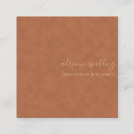 Eleganbraun Wildlederleder Textur Beruflich Quadratische Visitenkarte