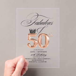 Elegance 50th & Fabulous Birthday Acryleinladungen