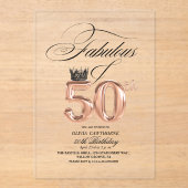 Elegance 50th & Fabulous Birthday  Acryleinladungen (Vorderseite)