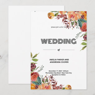 Elegance bei der Hochzeit von Bloom Einladung