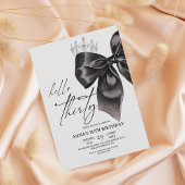 Elegance Black Bow 30th Birthday Einladung
