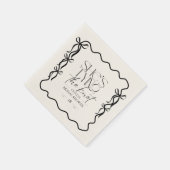 Elegance Black Bow Brautparty Serviette (Ecke)