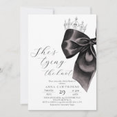 Elegance Black Bow Bridal Shower Einladung (Vorderseite)