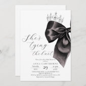 Elegance Black Bow Bridal Shower Einladung (Vorne/Hinten)