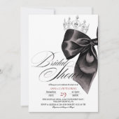 Elegance Black Bow Bridal Shower Einladung (Vorderseite)
