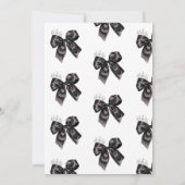 Elegance Black Bow Bridal Shower Einladung (Rückseite)