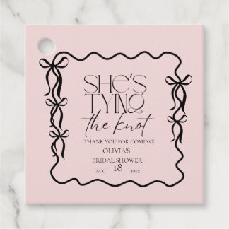 Elegance Black Bow Bridal Shower Geschenkanhänger