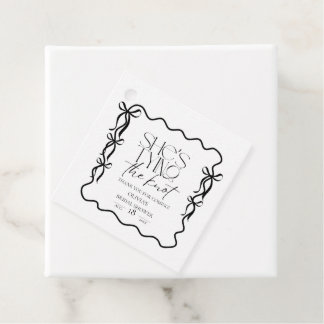 Elegance Black Bow Bridal Shower Geschenkanhänger