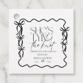 Elegance Black Bow Bridal Shower Geschenkanhänger (Vorderseite)