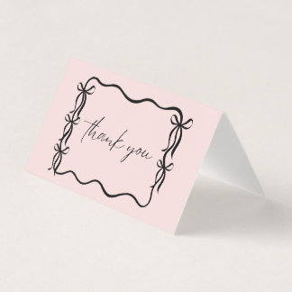 Elegance Black Bow Bridal Shower Thank You Card