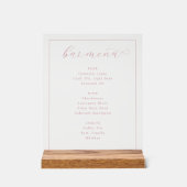 Elegance Black Calligraphy Bar Menu Acrylschild (Vorderseite)