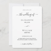 Elegance Black Calligraphy Script Minimal Wedding Einladung (Vorderseite)
