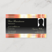 Elegance Black Rose Gold Borders Monogram Foto Visitenkarte (Rückseite)