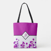 Elegance Blooms: Personalisierte Monogramm-Tasche Tasche (Rückseite)