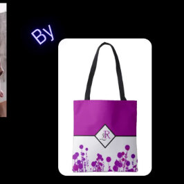 Elegance Blooms: Personalisierte Monogramm-Tasche Tasche