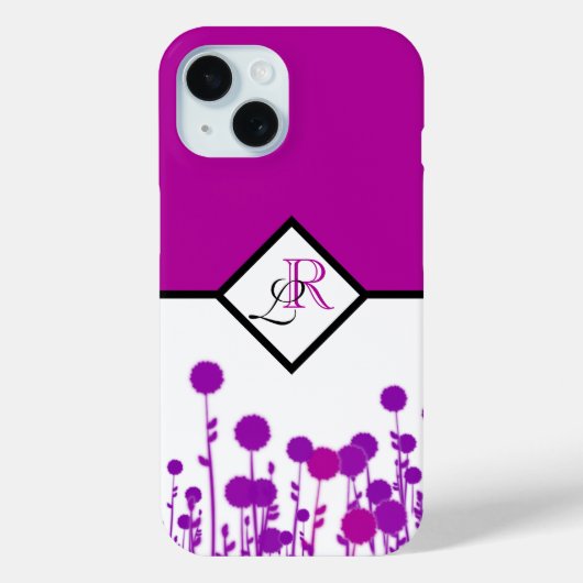Elegance Blooms: Personalisiertes Monogramm Case-Mate iPhone Hülle (Rückseite)